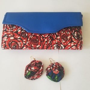 Beautiful 2 piece African print purse and earring